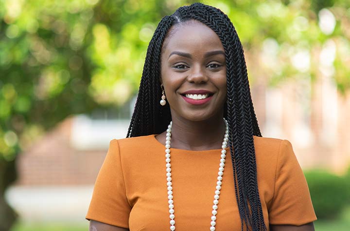 Admissions staff member Tanisha Johnson smiles for the camera