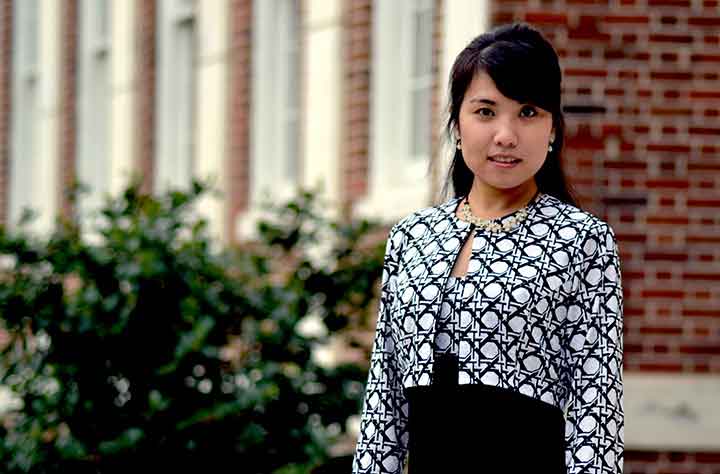 Ying Zhen on front steps of Tate