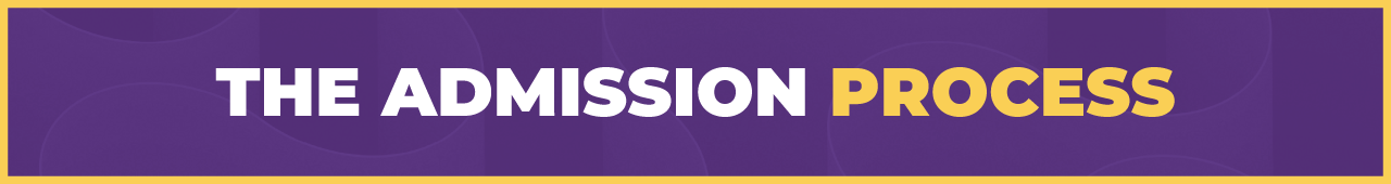 Banner that depicts the admission process