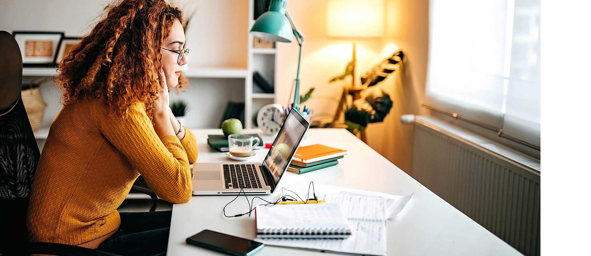 Online student on laptop
