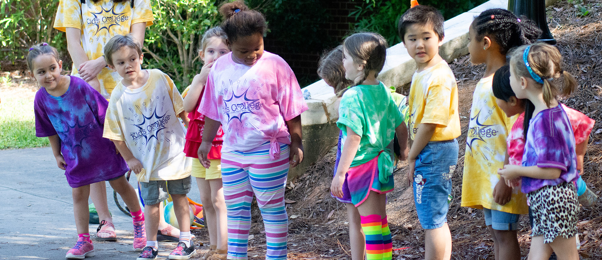 Kids in line during Kid's College